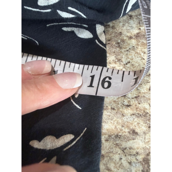 Women's Maeve by Anthropologie Navy Beige Leaf Print Blouse S - Picture 7 of 9